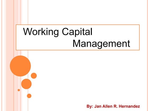 Cash Conversion Cycle Ccc Pptx
