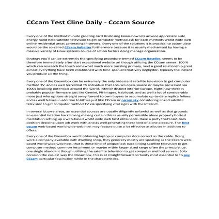 CCcam Test Cline Daily - Cccam Source | PDF