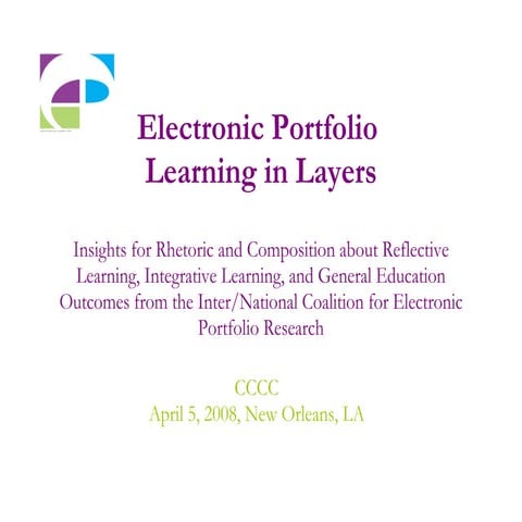 Electronic Portfolio Learning in Layers