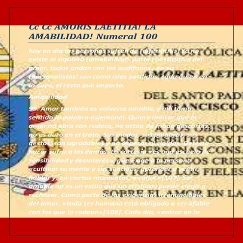 Cc cc amoris laetitia ! LA AMABILIDAD!