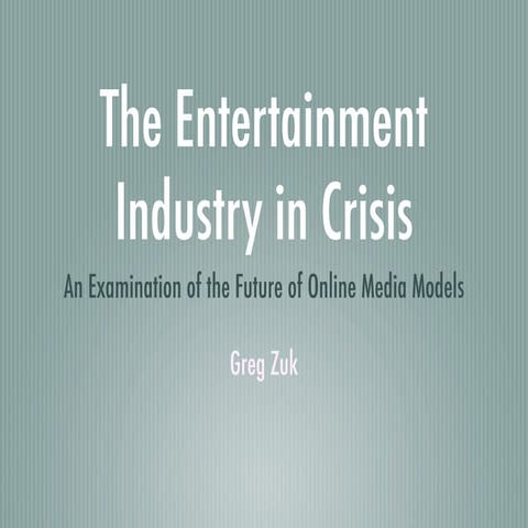 The Entertainment Industry In Crisis