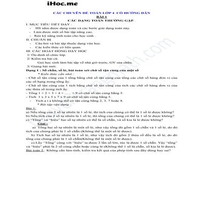 Chuyên đề toán lớp 4 bồi dưỡng học sinh giỏi có lời giải - Tài liệu toán học