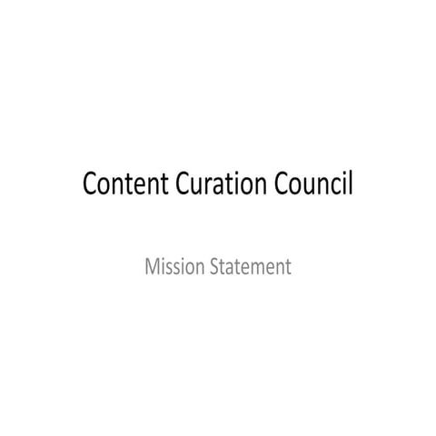 Sample Mission Statement for a Content Collaboration Council.