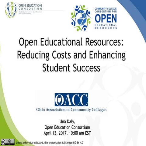 OER:  Reducing Costs and Enhancing Student Success