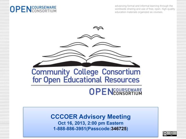 CCCOER Advisory Oct 16, 2013