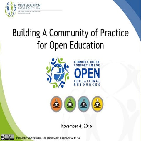 Building a Community of Practice for Open Education