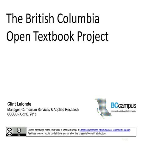 Bc Open Textbooks collaboration between institutions and government