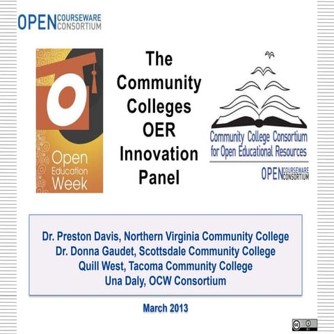 Open Education  Week: Community College OER Innovation Panel