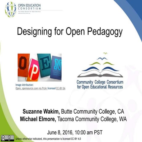 June 8: Designing for Open Pedagogy with CCCOER