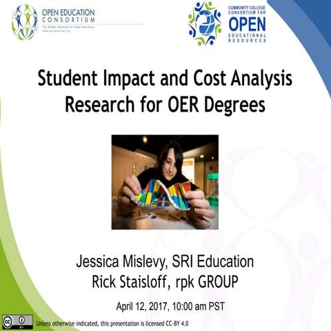 CCCOER OER Degree Research with Achieving the Dream, SRI Education, and rpk G...