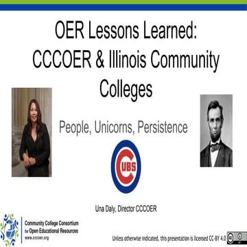 Illinois OER Summit 2018:  CCCOER & OER Lessons Learned