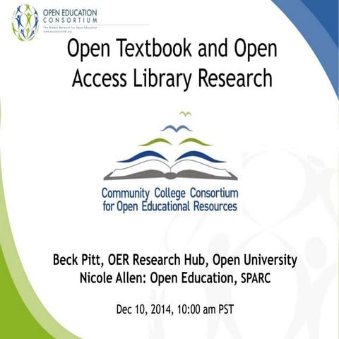 CCCOER OER Research Open Textbooks and Librarians