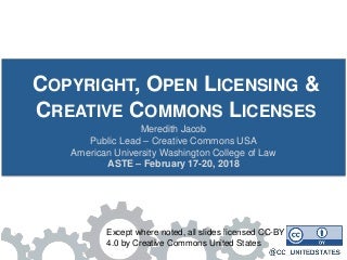 ASTE - UPDATED - Open Educational Resources, Copyright & Creative Commons 