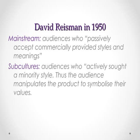 Subculture Theorists