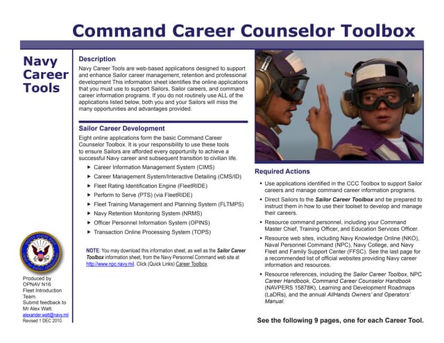 CCC TOOL BOX (Navy Counselor Procedures)