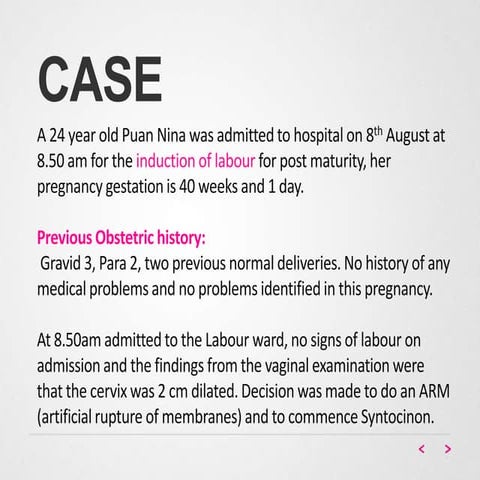 induction of labor - A Clinical Case Discussion