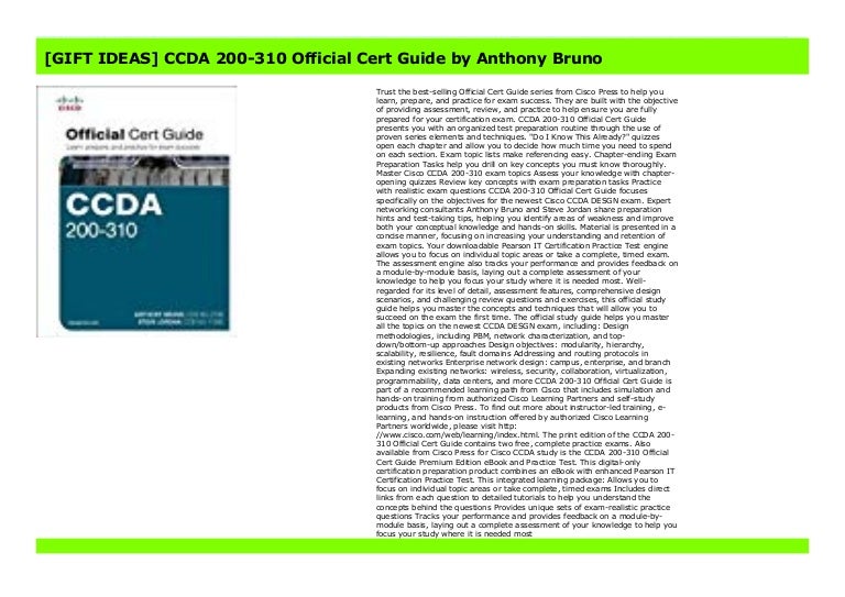 Gift Ideas Ccda 200 310 Official Cert Guide By Anthony Bruno
