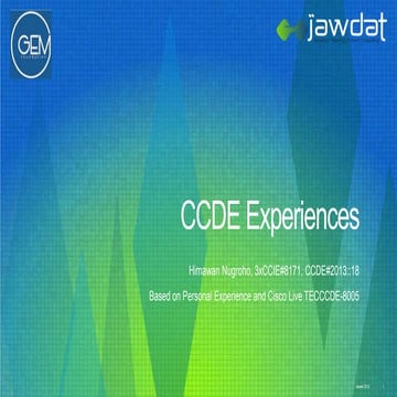 CCDE Experience