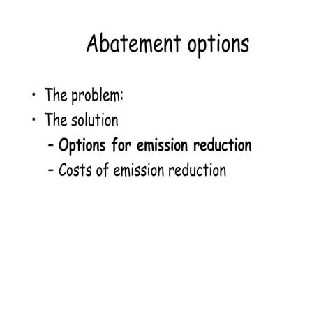 Options for emission reduction