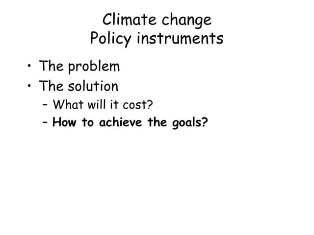 Instruments for emission reduction