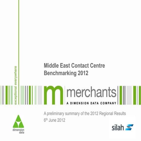 Middle East Contact Centre BenchmarkingPrelim Results V1.1