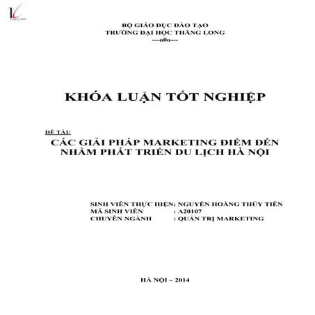 Các giải pháp marketing điểm đến nhằm phát triển du lịch hà nội