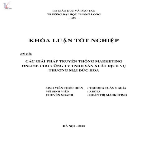 Đề tài marketing online công ty thương mại, HAY, ĐIỂM 8
