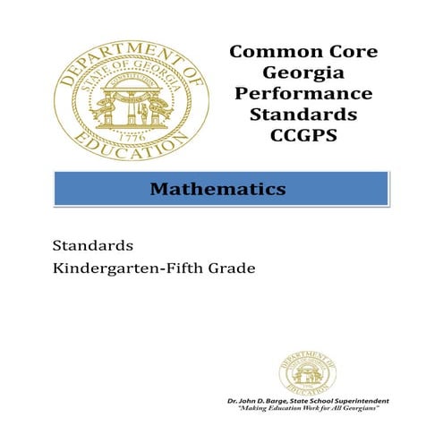 CCGPS Math Standards K-5