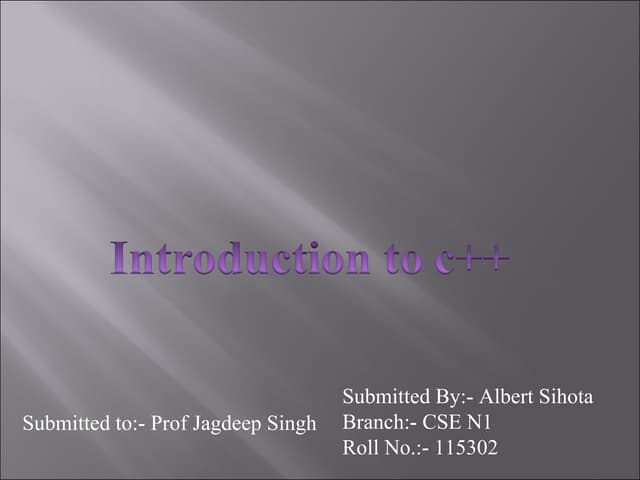 C++ Introduction