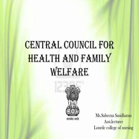 Central council for health an family welfare