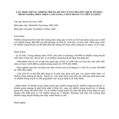 CÁC HỘI CHỨNG NHIỄM TRÙNG HUYẾT Ở NGƯỜI LỚN.docx