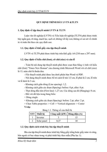 Hướng dẫn trình bày chuyên đề tốt nghiệp | PDF