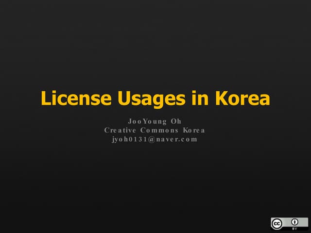 [Cc Korea]License Usages In Korea