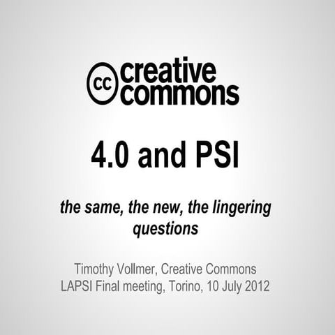 Creative Commons Version 4.0 and Public Sector Information