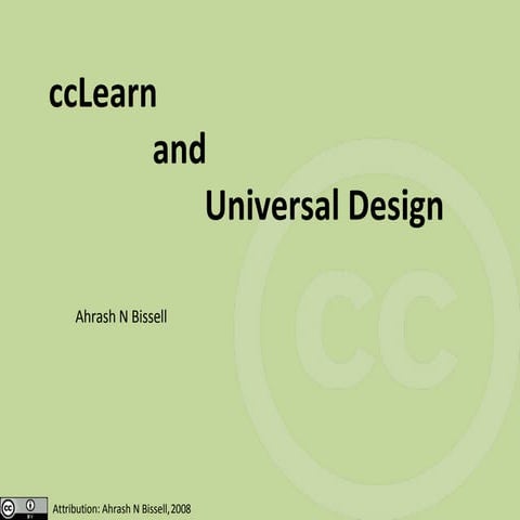 Cclearn And Universal Design   29 May 2008
