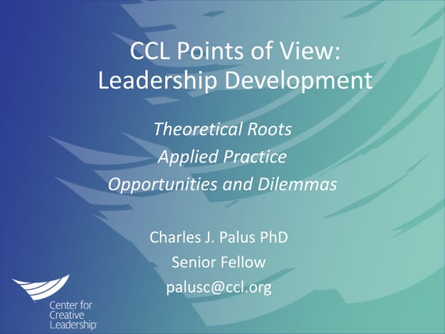 CCL Points of View on Leadership Development Through the Lens of Relational L...