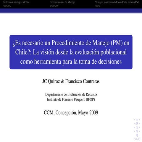 Procedimiento de Manejo (PM) en bacalao de profundidad