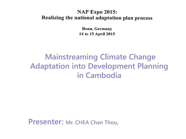 National strategies on integrating climate change adaptation