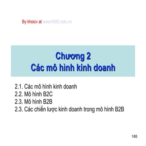 Các mô hình kinh doanh thương mại điện tử