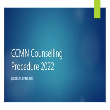 CCMN Counselling Procedure 2022 | PPTX