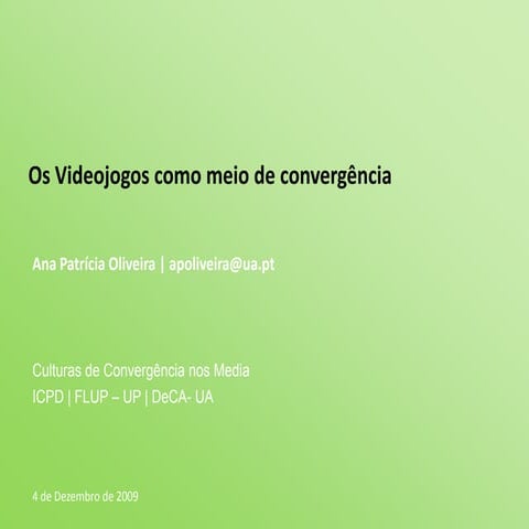 Cultura de Convergência nos Videojogos