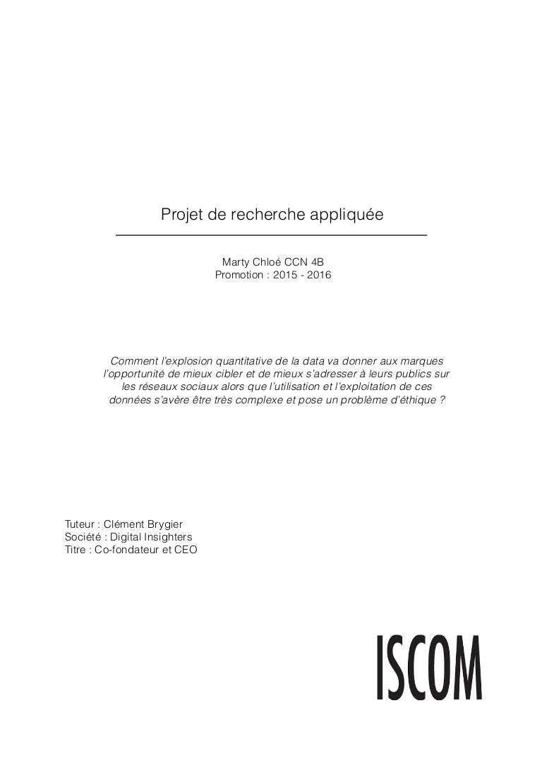 Memoire De Fin D Etude La Big Data Et Les Reseaux Sociaux