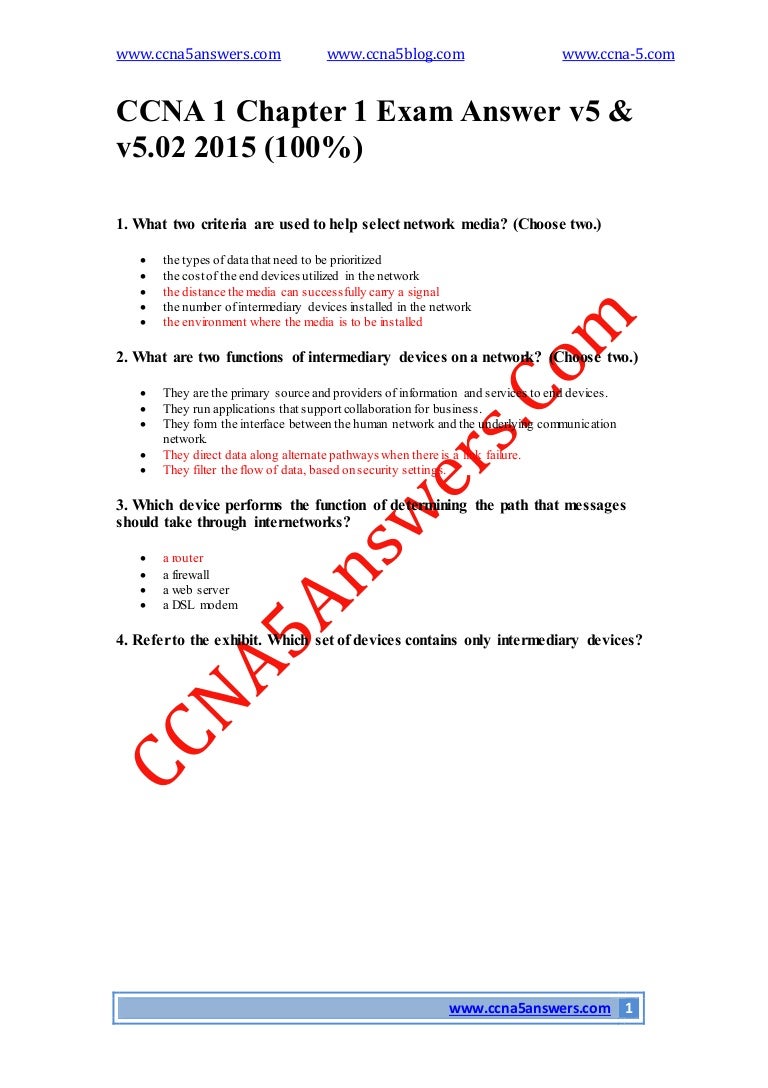 Ccna 1 Chapter 1 Exam Online
