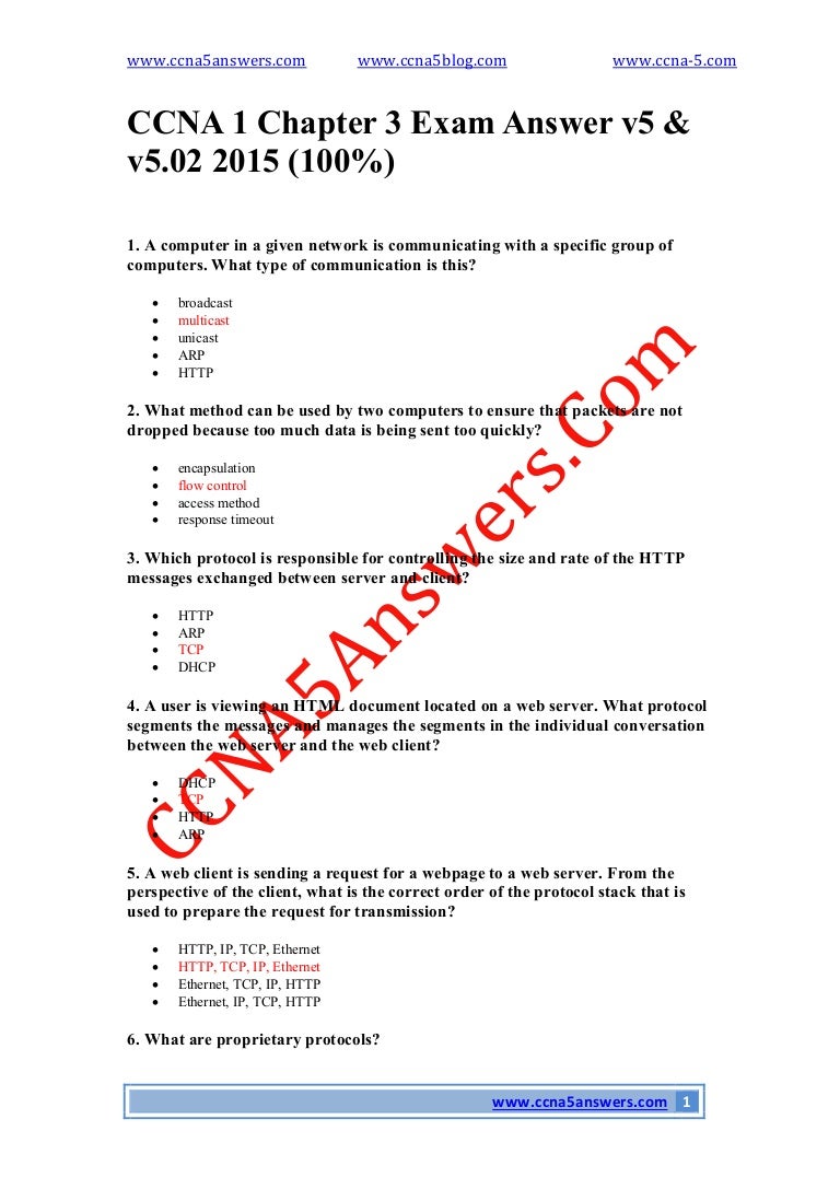 Ccna 1 chapter 3 exam answer v5