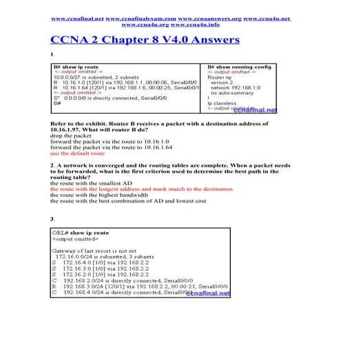 Ccna 2 chapter 8 v4.0 answers 2011