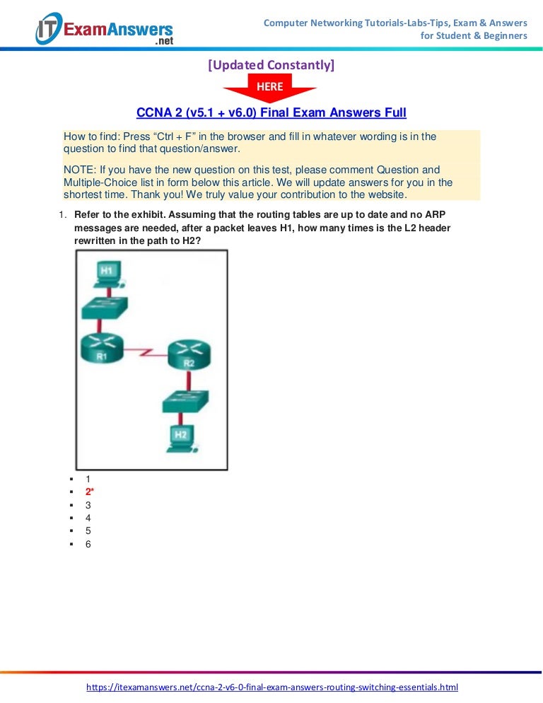 Ccna 2 V6 Final Exam Answers