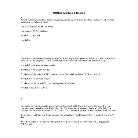Ccna3 module 9 exams