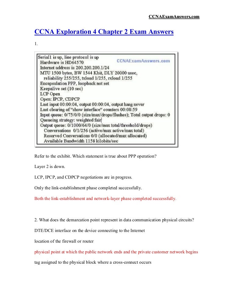 Ccna exploration 4 chapter 2 exam answers