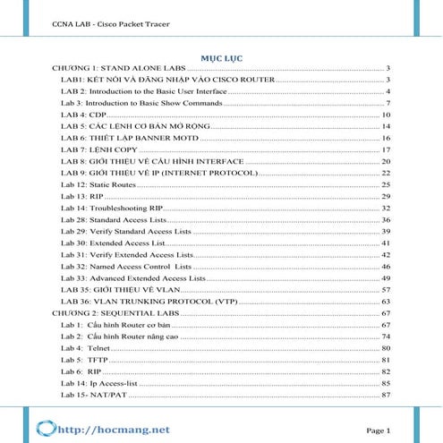 CCNA LAB - Cisco Packet Tracer