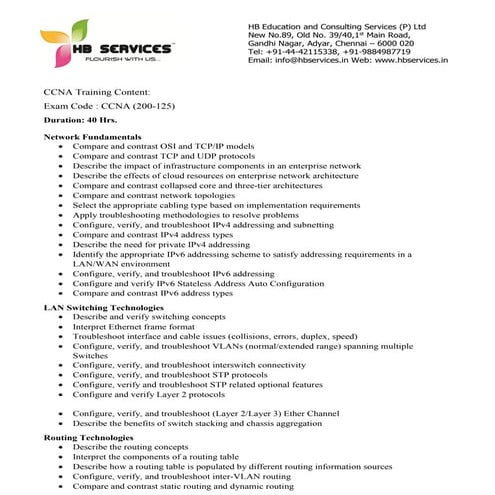 Ccna 200-125 Training Content